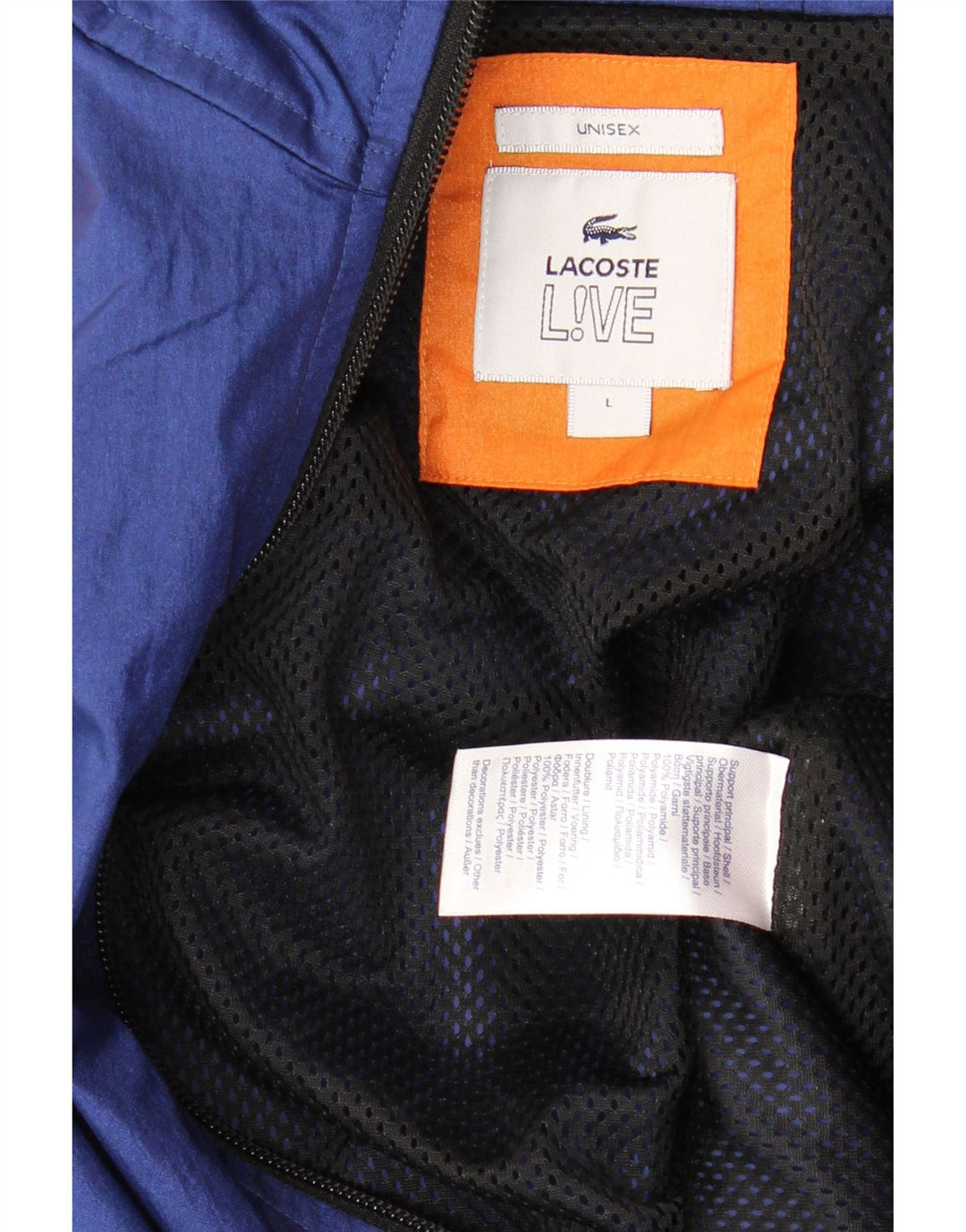 LACOSTE Veste de Survêtement Homme Large Bleu Marine Colourblock Polyamide