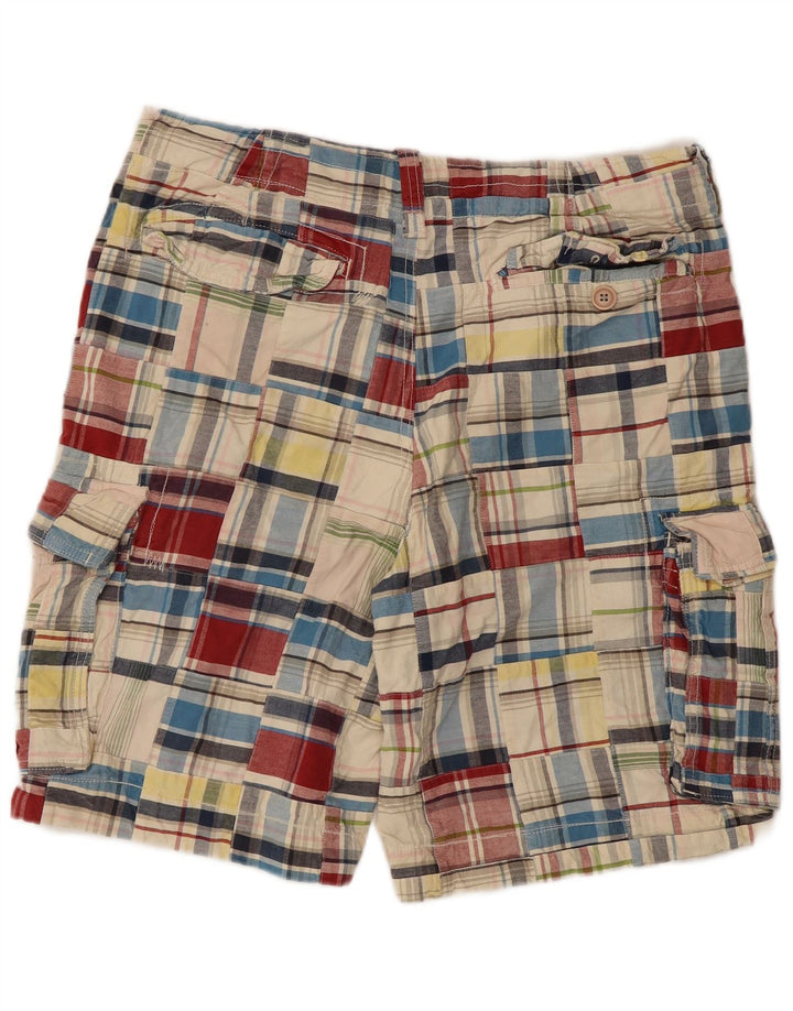 Playlife Short Cargo Homme IT 50 Large W36 Coton à Carreaux Multicolore