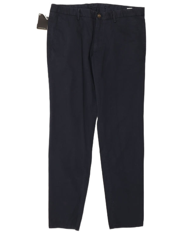 Massimo Dutti Pantalon Chino Slim Homme EU 44 Large W34 L32 Bleu Marine