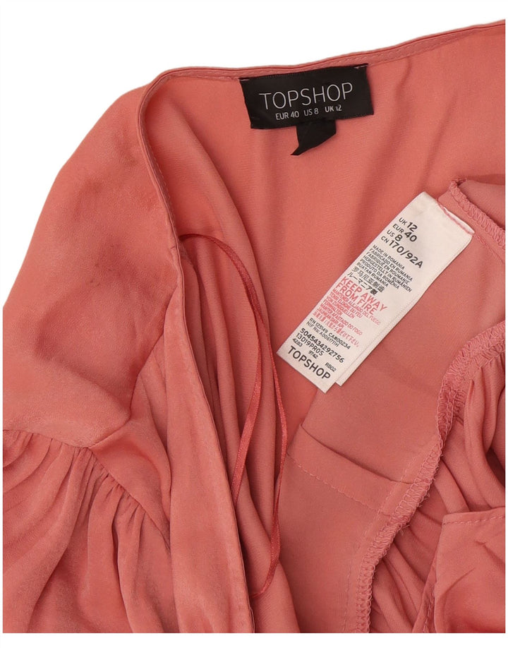 Topshop Chemise portefeuille pour femme UK 12 Rose moyen Polyester
