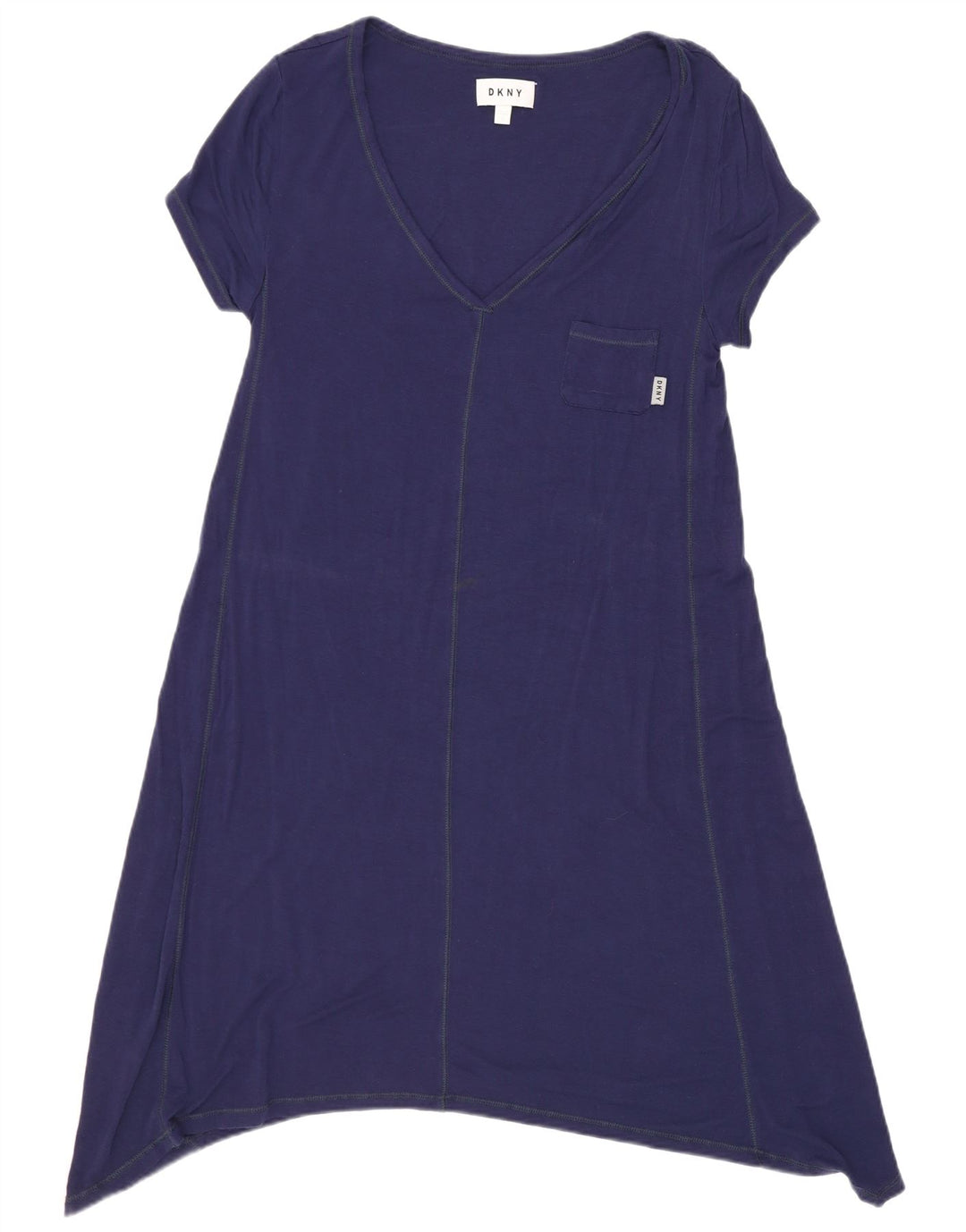 Dkny Robe tunique pour femme UK 10 Petite rayonne bleu marine