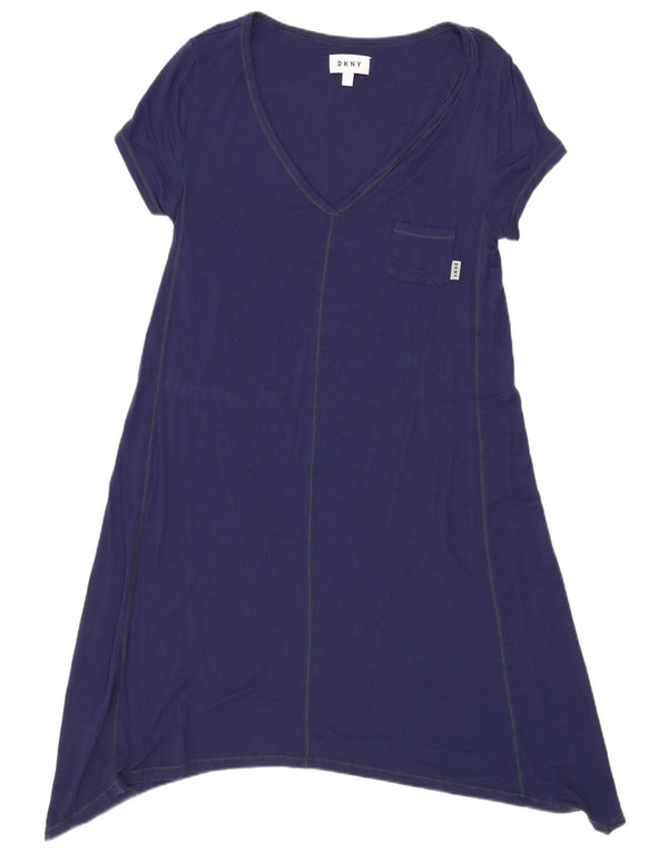 Dkny Robe tunique pour femme UK 10 Petite rayonne bleu marine