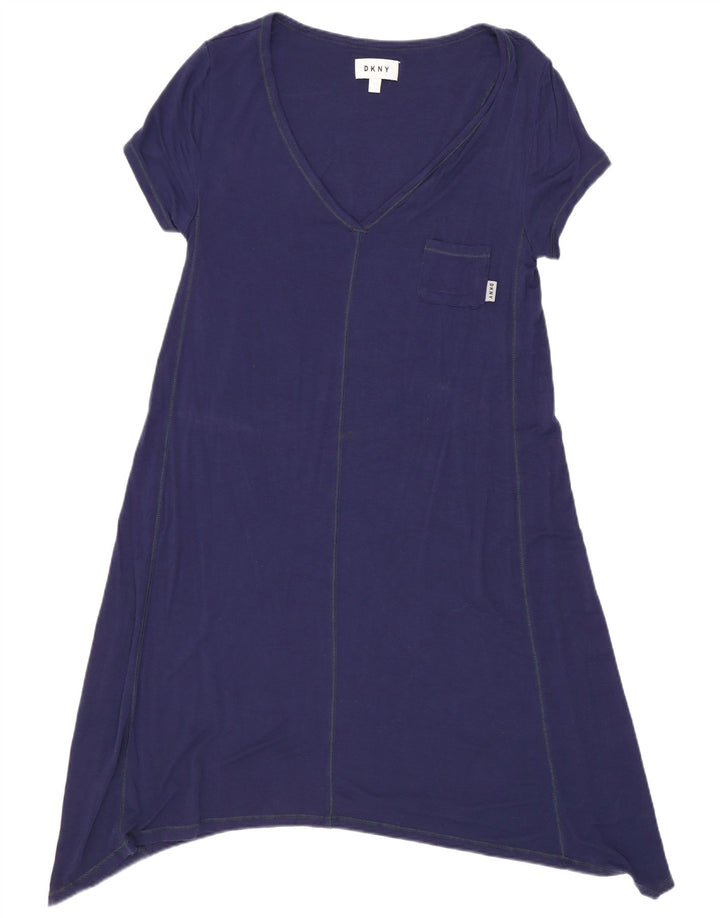 Dkny Robe tunique pour femme UK 10 Petite rayonne bleu marine