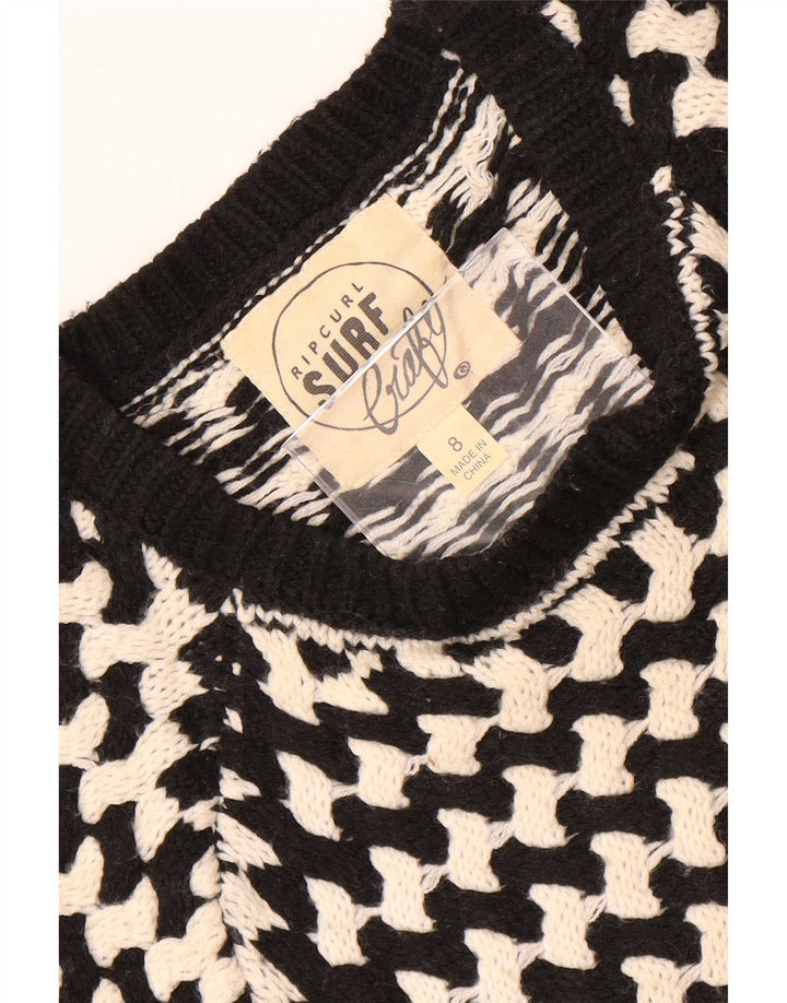 Rip Curl Pull ras du cou pour femme US 8 Medium Noir Rayé