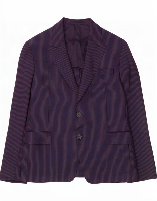Prada Veste blazer à 2 boutons pour homme IT 52 XL Bleu marine à fines rayures Mohair