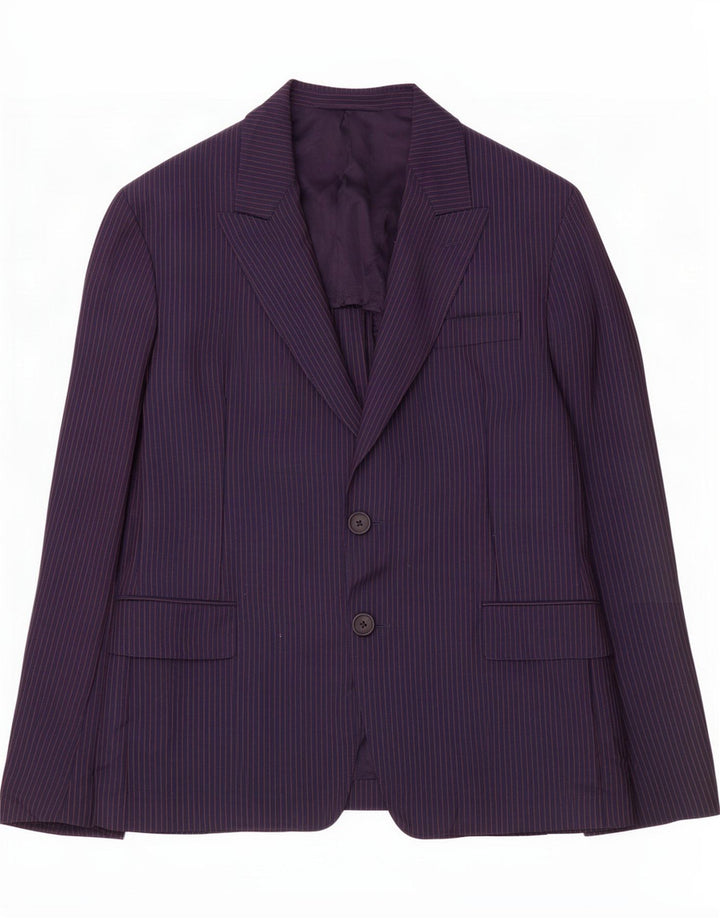 Prada Veste blazer à 2 boutons pour homme IT 52 XL Bleu marine à fines rayures Mohair