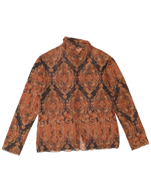Sara Glenzer Chemisier transparent pour femme EU 46 XL Marron Paisley