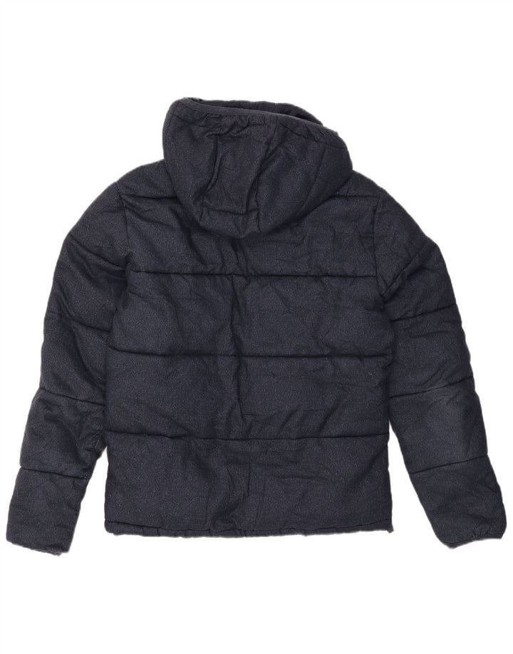 Superdry Veste matelassée à capuche pour hommes UK 40 Large Bleu Marine Polyester