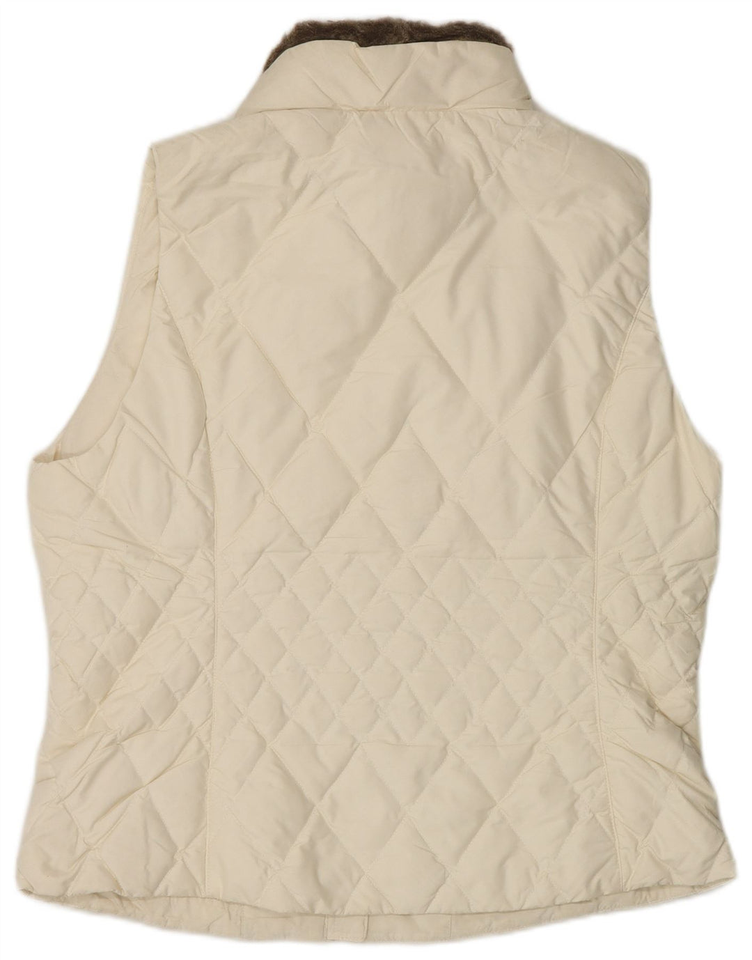 Eddie Bauer Gilet rembourré pour femme UK 16 Large Polyester Blanc cassé