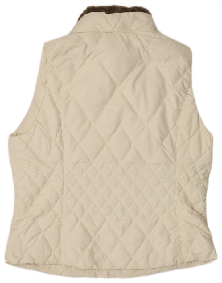 Eddie Bauer Gilet rembourré pour femme UK 16 Large Polyester Blanc cassé