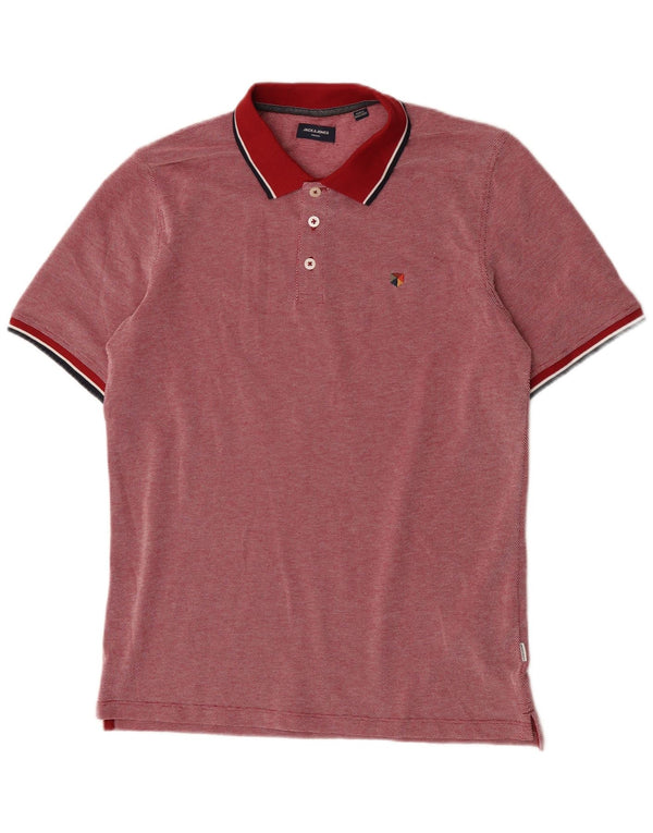 Jack & Jones Polo Homme Rouge Moyen En Coton À Pois