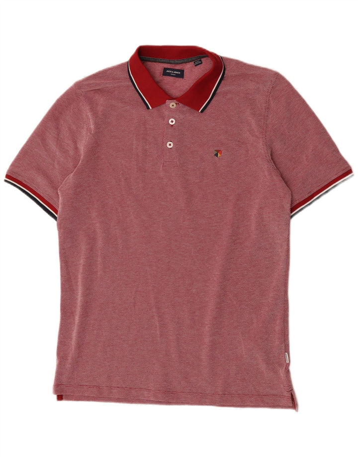 Jack & Jones Polo Homme Rouge Moyen En Coton À Pois