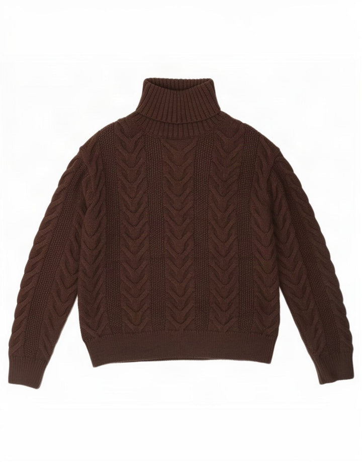 Marks & Spencer Pull col roulé pour femme UK 10 Petit Acrylique Marron