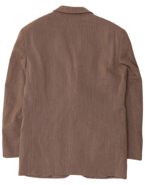 Kenzo Veste Blazer 3 Boutons Homme IT 50 Large Marron Laine