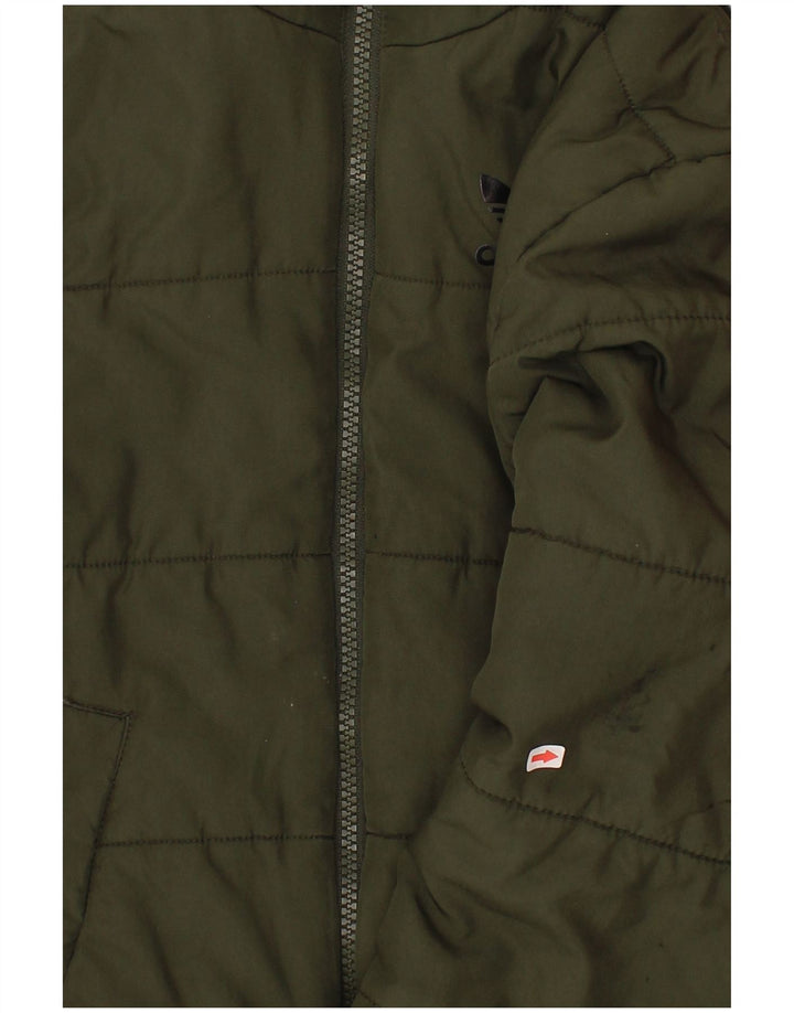 Veste matelassée à capuche Adidas Garçon 7-8 ans Kaki Polyester