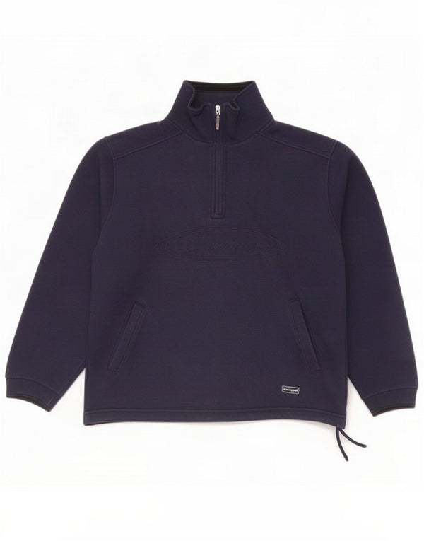 Champion Sweat-shirt à col zippé pour femme UK 6 XS Bleu marine Coton
