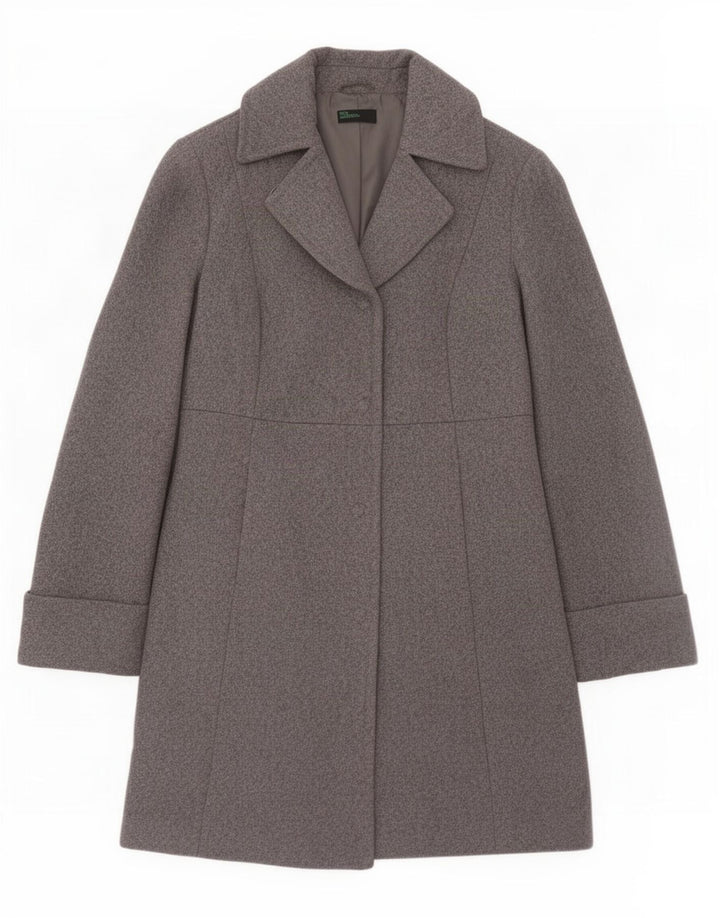 Benetton Pardessus Femme IT 42 Laine Gris Moyen