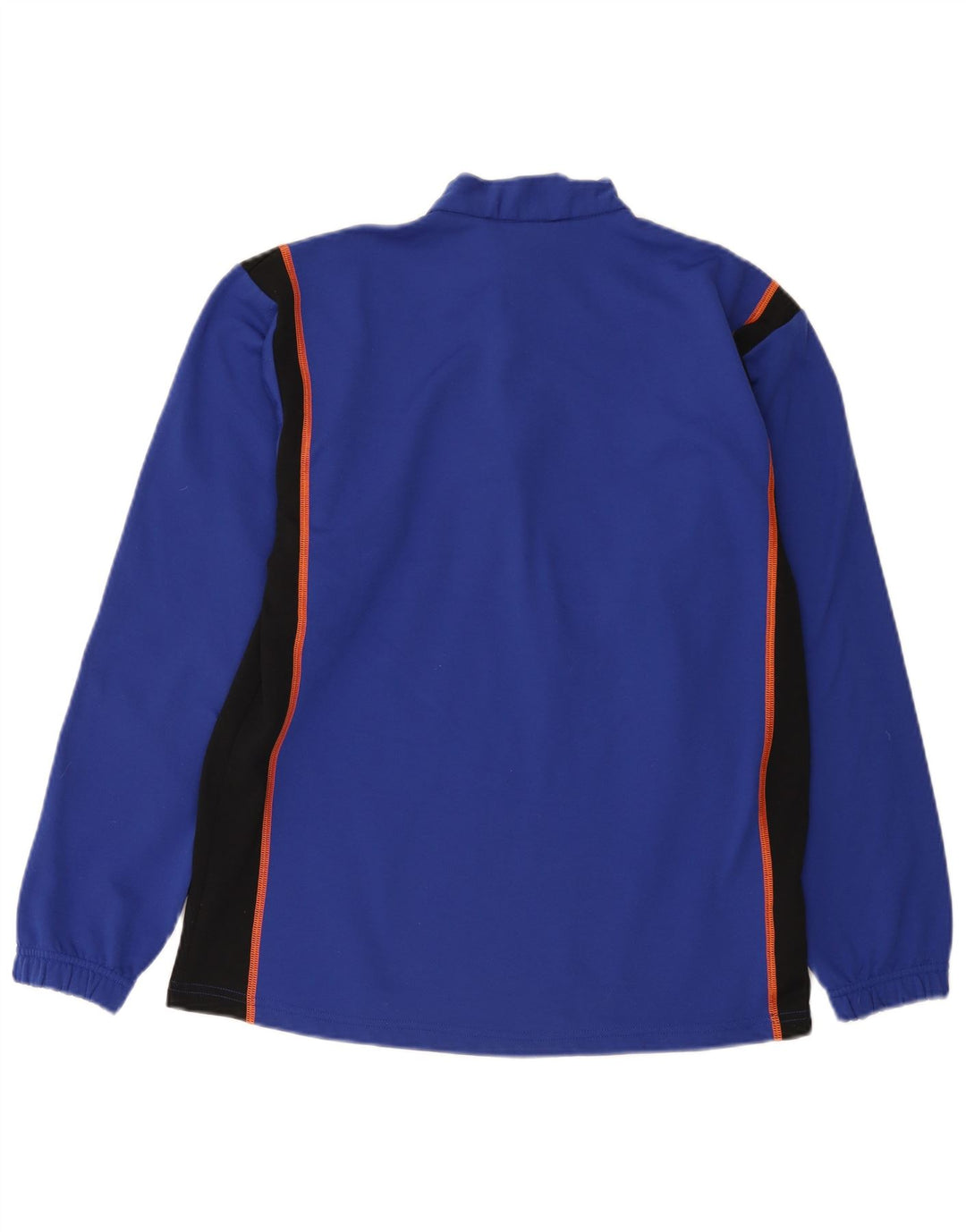 Asics Sweat-Shirt Col Zippé Homme Bleu Moyen Polyester Colorblock