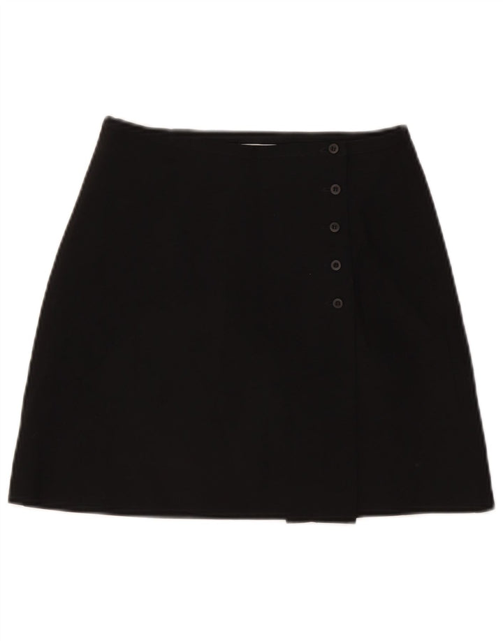 Zara Femme Mini Jupe Portefeuille W24 XS Noir Polyester