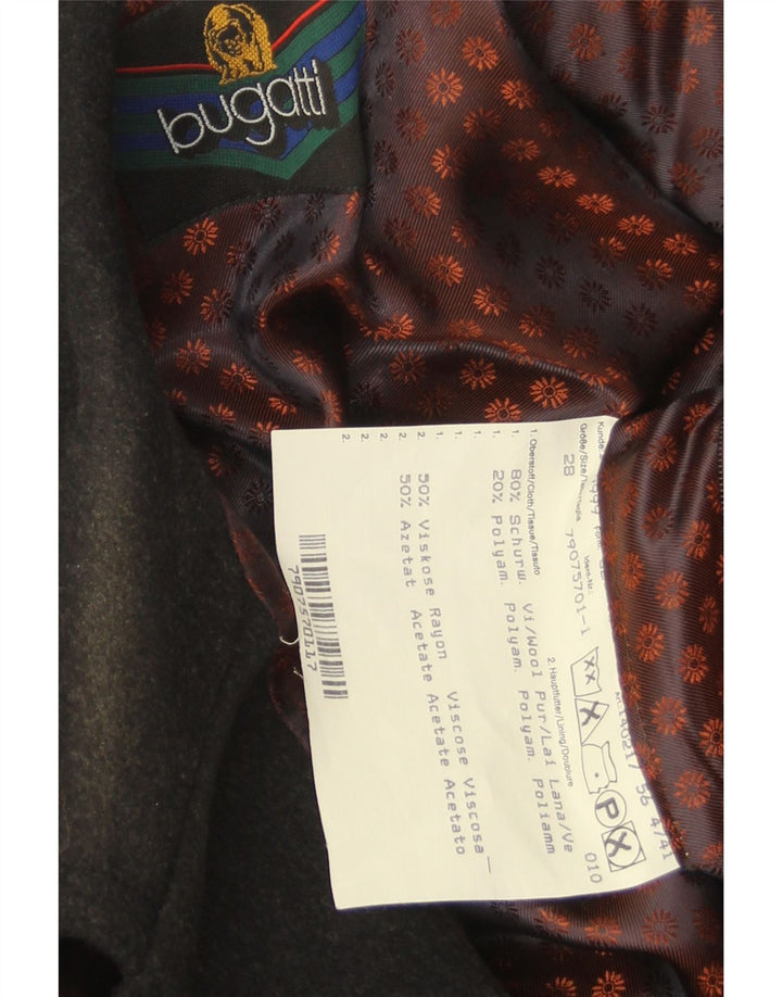 Bugatti Manteau Homme UK 44 2XL Laine Vierge Noire