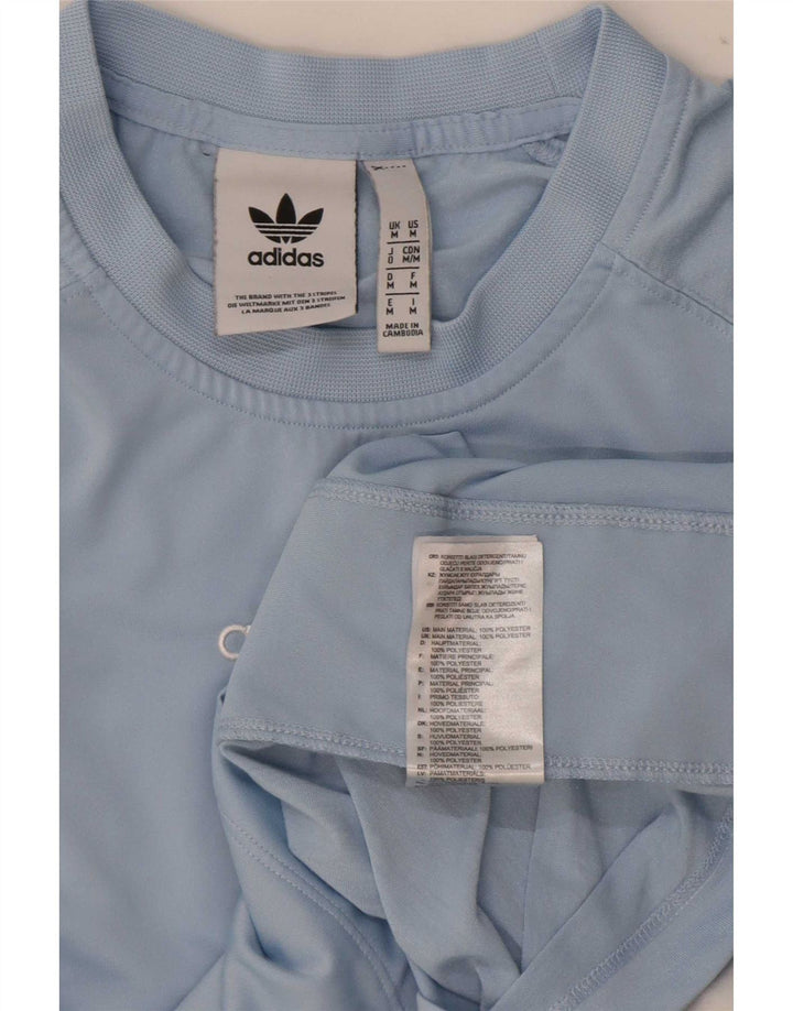 Adidas T-shirt graphique pour homme en polyester color block bleu moyen