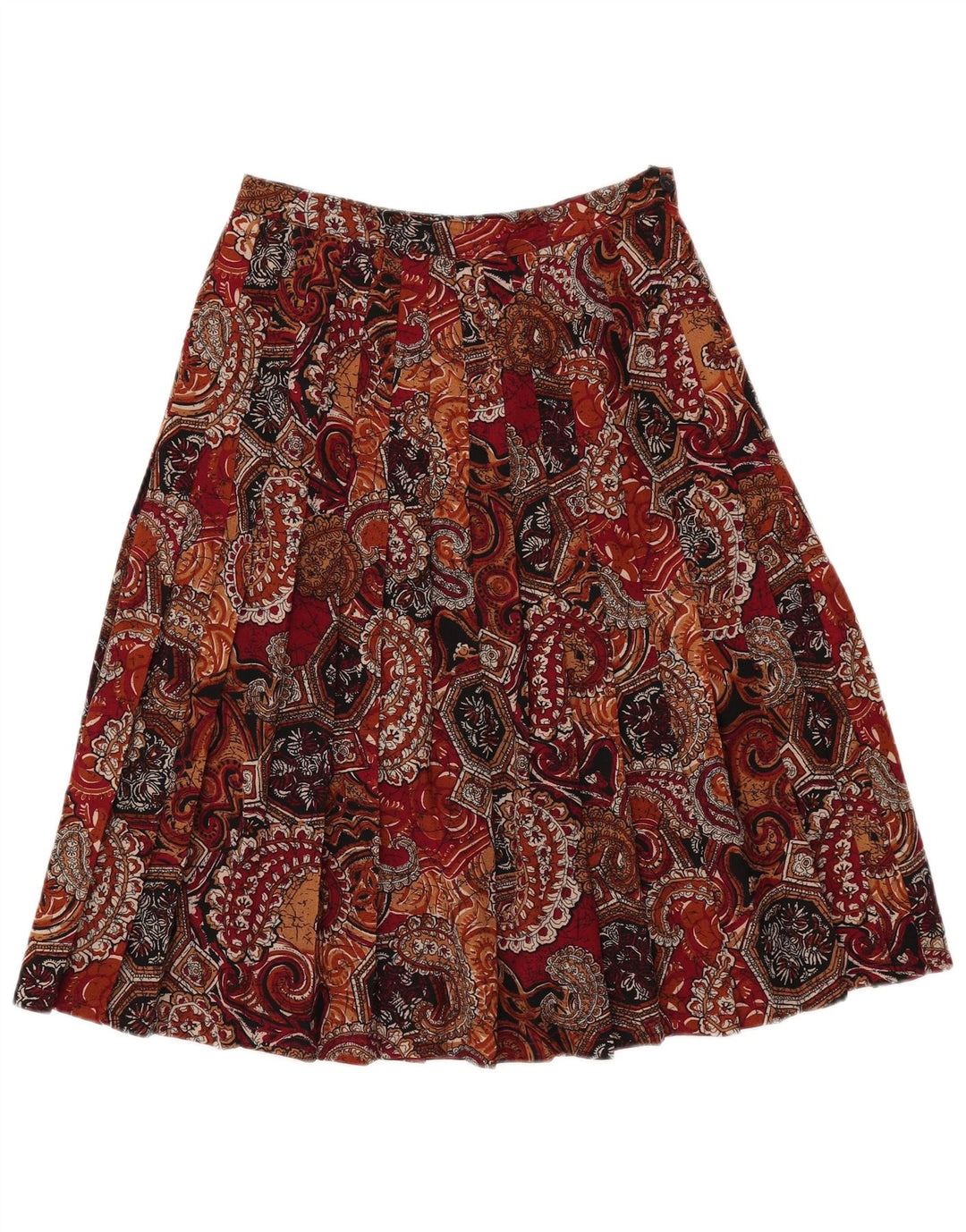 VINTAGE Jupe Plissée Femme W27 Petit Paisley Multicolore
