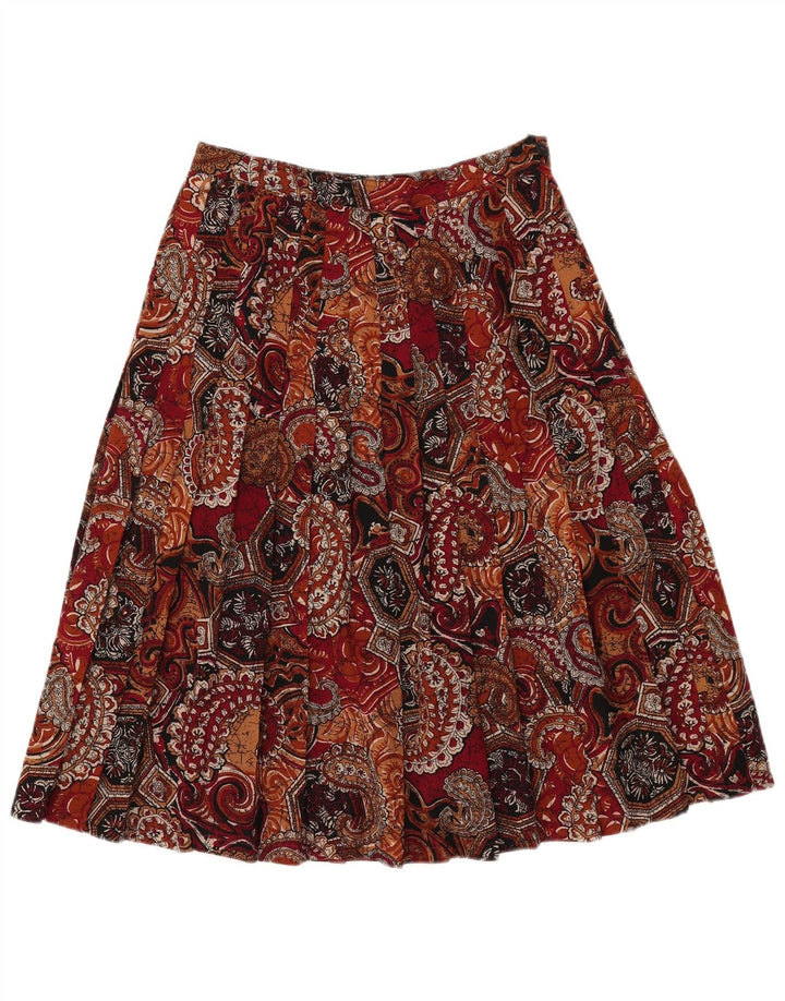 VINTAGE Jupe Plissée Femme W27 Petit Paisley Multicolore