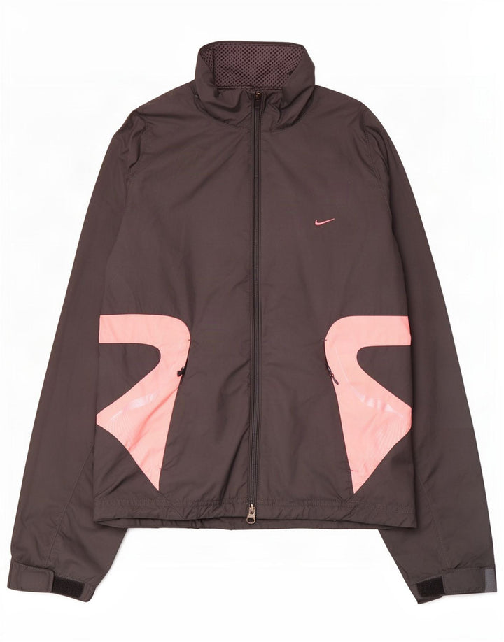 Veste de pluie Nike Climalite pour femme UK 8/10 Small Gris Colorblock Polyester