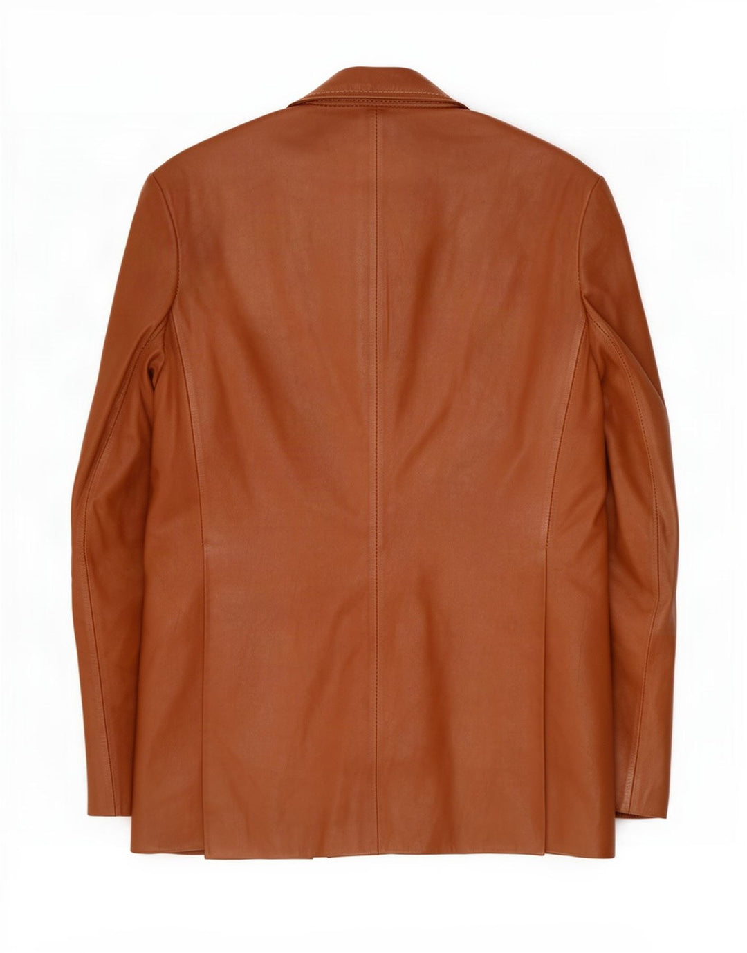 vintage Homme 2 Boutons Veste Blazer En Cuir UK 40 Grand Marron