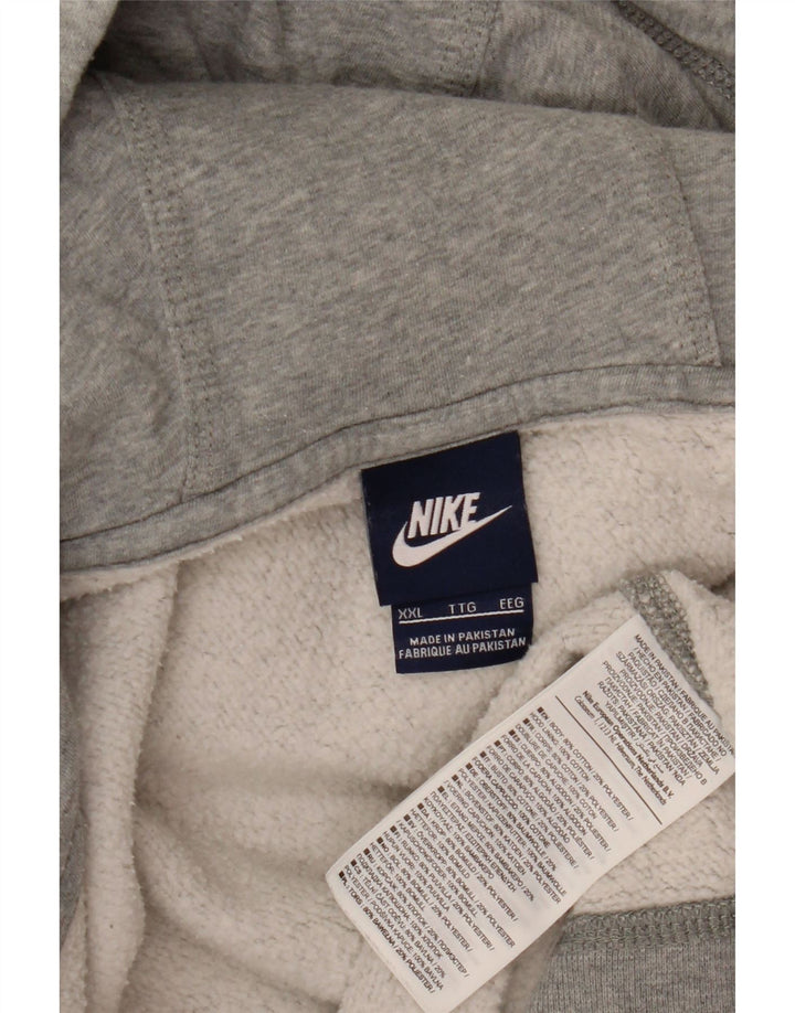 NIKE Pull à capuche zippé pour homme 2XL Gris Coton