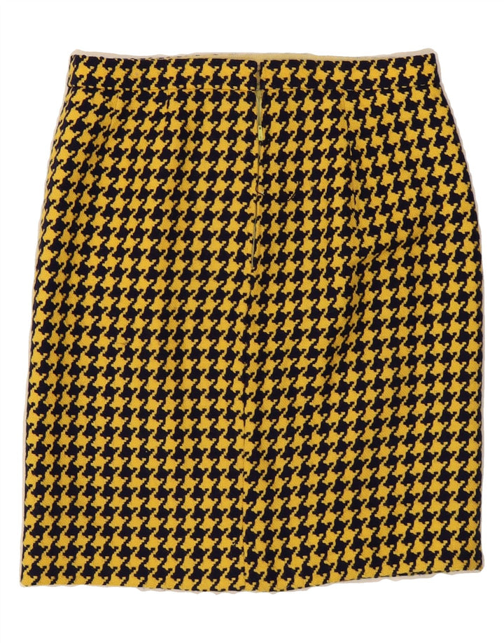 VINTAGE Womens Pencil Skirt W28 Medium Yellow Houndstooth Vintage Vintage and Second-Hand Vintage from Messina Hembry 