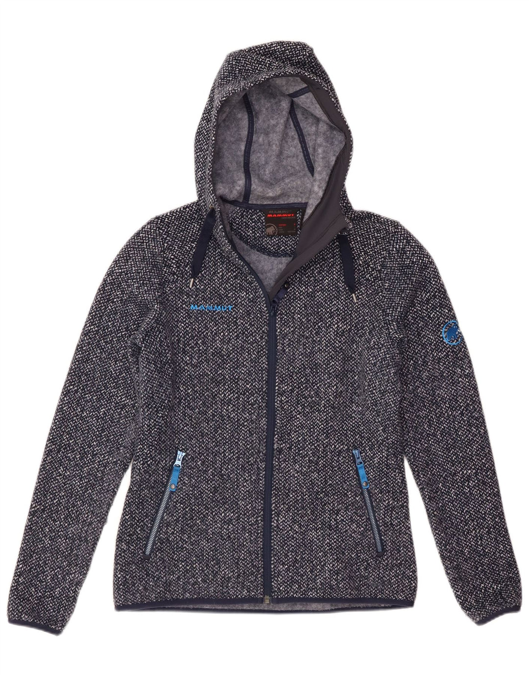 Mammut Femme Zip Sweat À Capuche Petit Bleu Moucheté Polyester