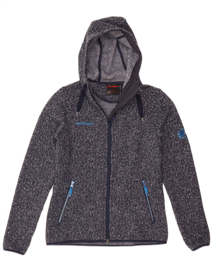 Mammut Femme Zip Sweat À Capuche Petit Bleu Moucheté Polyester