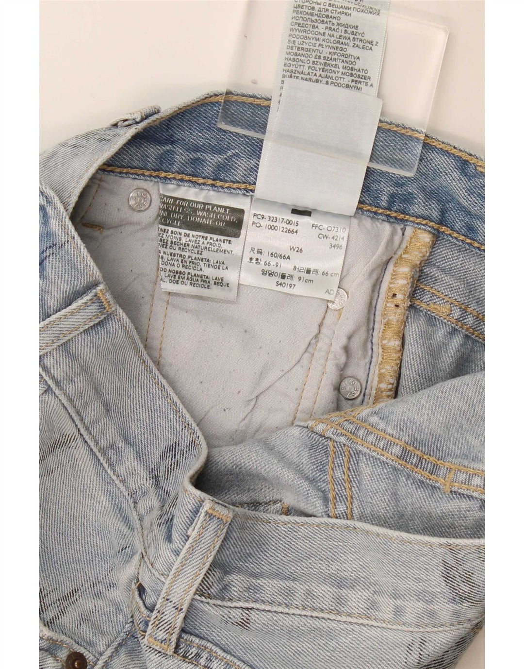 Levi's Short en Jean 501 Femme W26 Petit Bleu Coton