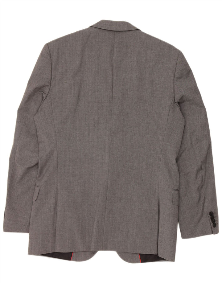Hugo Boss Veste blazer à 2 boutons pour homme EU 48 Gris moyen laine vierge
