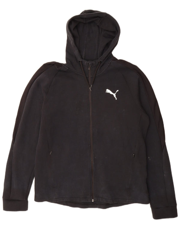 Puma Pull à capuche zippé pour homme Grand coton noir