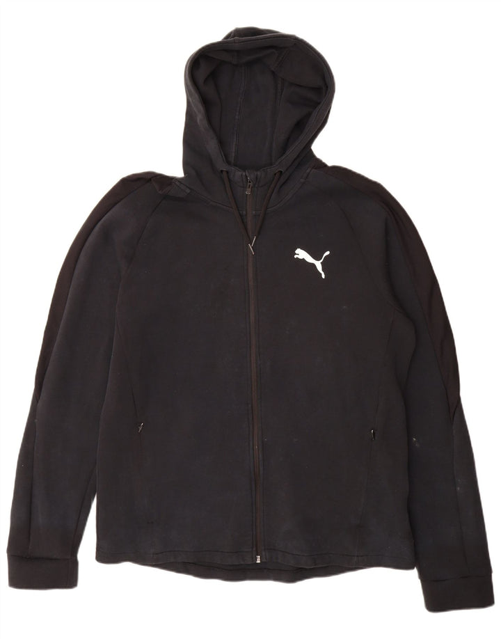 Puma Pull à capuche zippé pour homme Grand coton noir