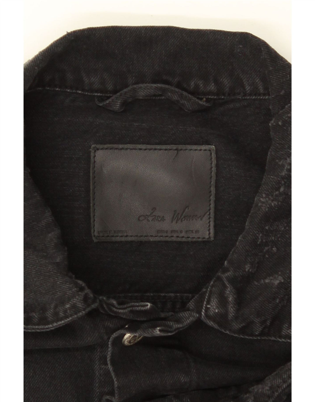 ZARA Veste en jean vieilli pour homme UK 36 Petit coton noir