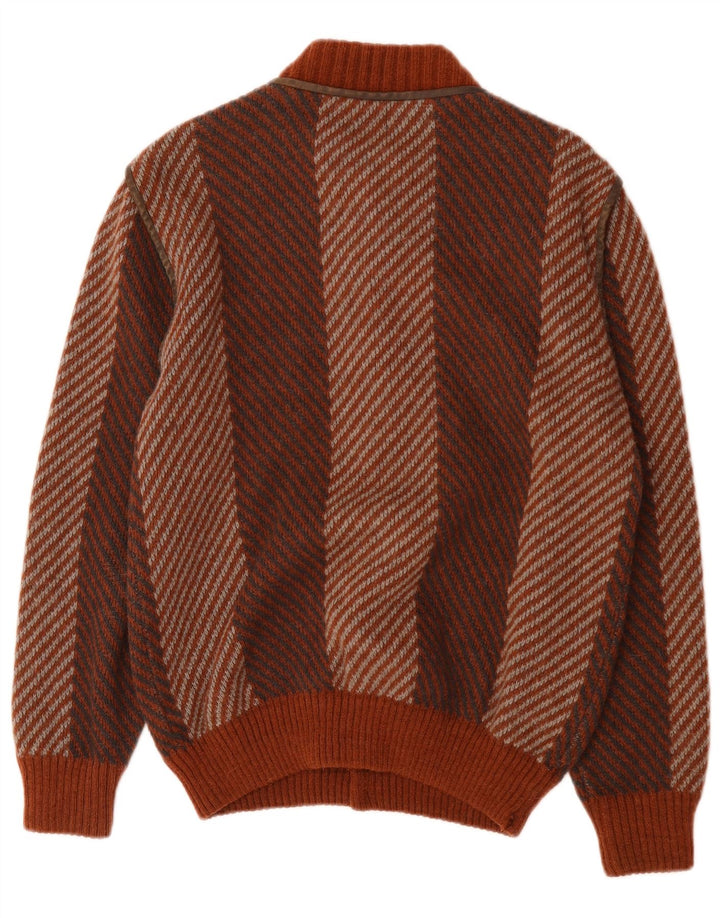 De Pletrl Pull Cardigan Homme IT 48 Laine Rayée Marron Moyen