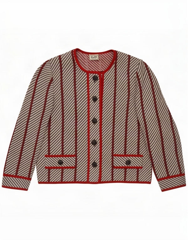 Liola Womens Cardigan Sweater UK 14 Medium Multicolore Rayé