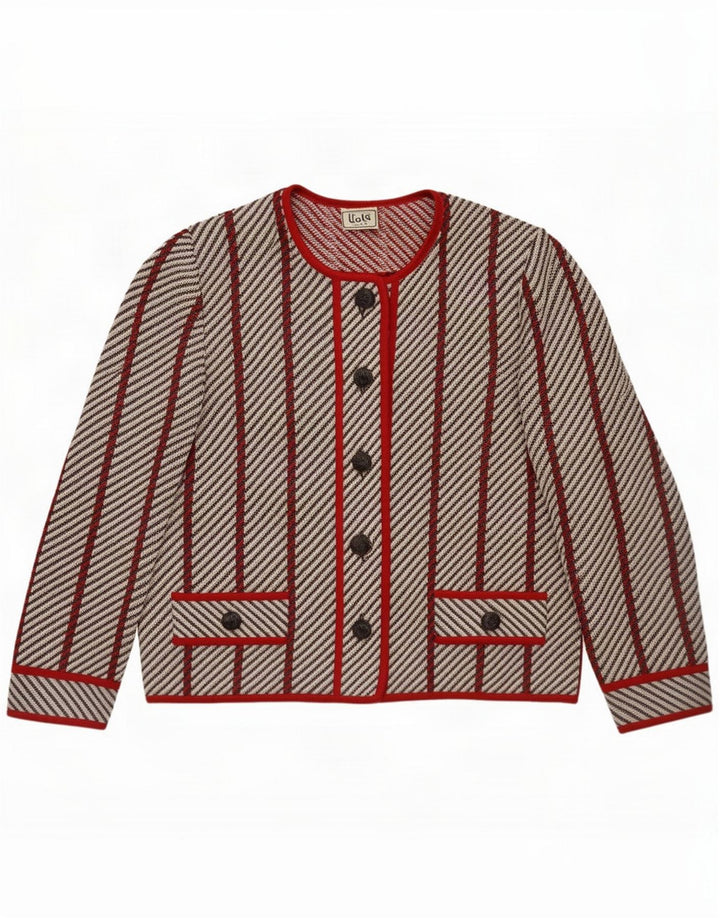 Liola Womens Cardigan Sweater UK 14 Medium Multicolore Rayé
