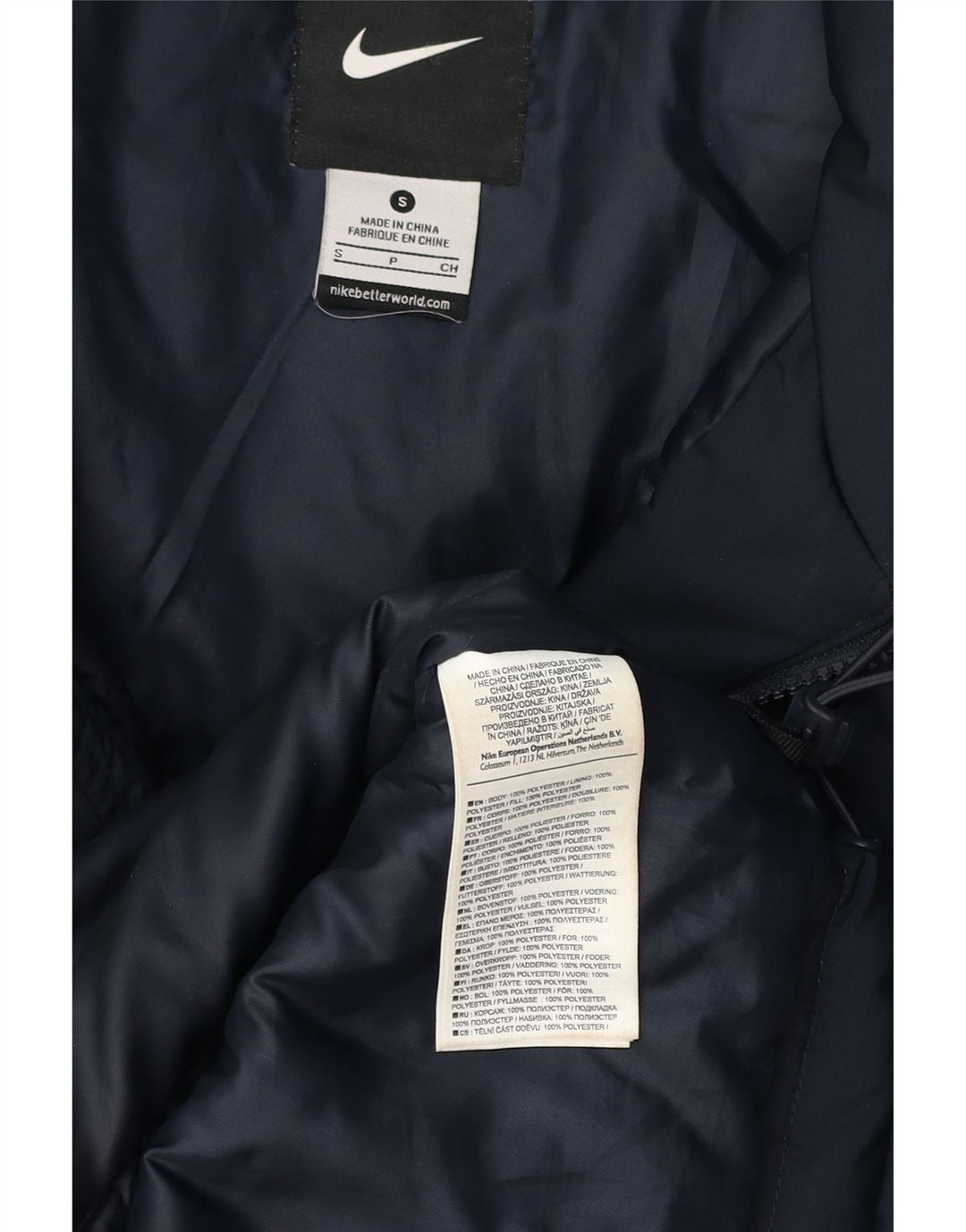 NIKE Veste coupe-vent pour homme UK 36 Petit Bleu Marine Polyester