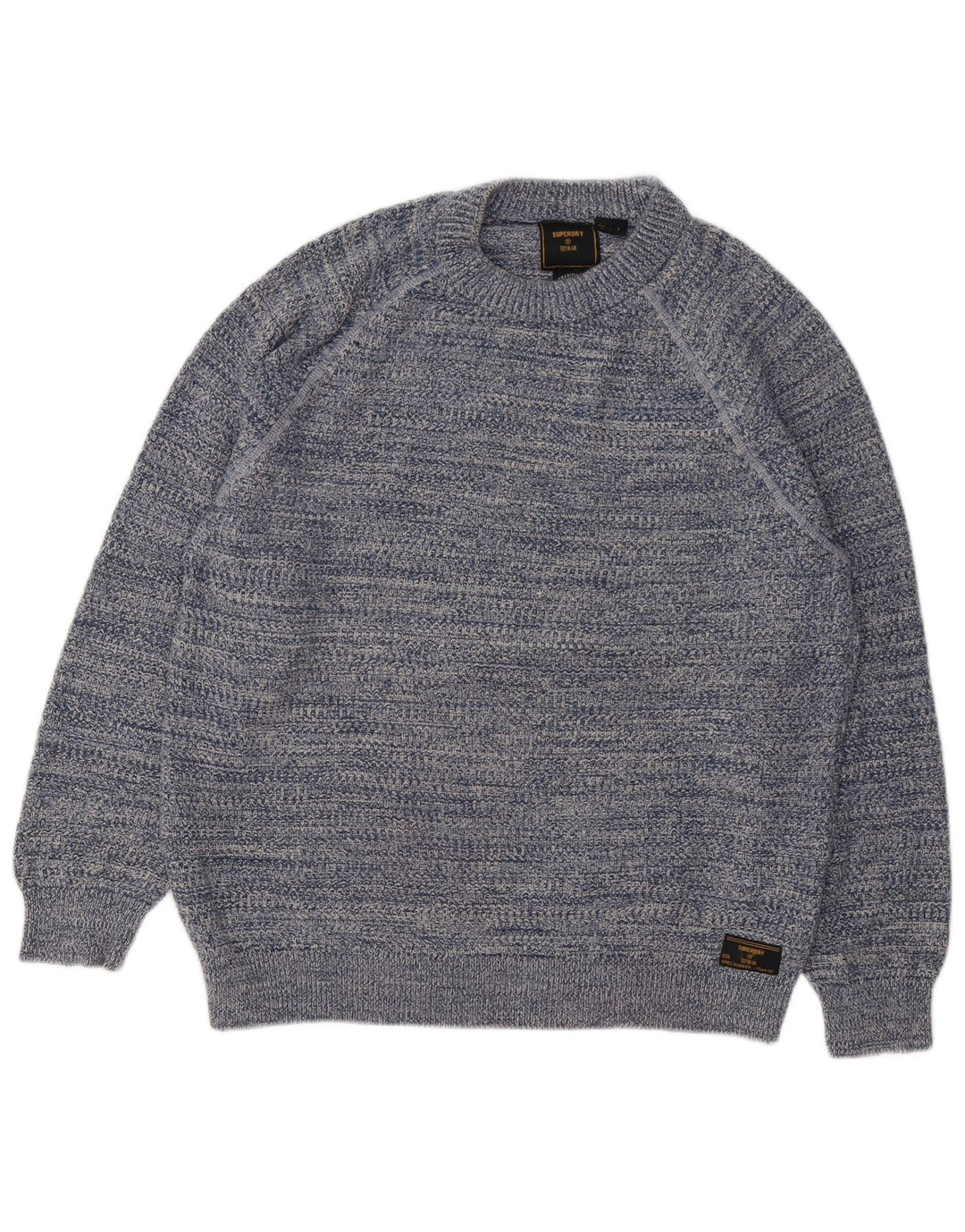 Superdry Homme Pull Col Ras Du Cou Grand Coton Rayé Bleu