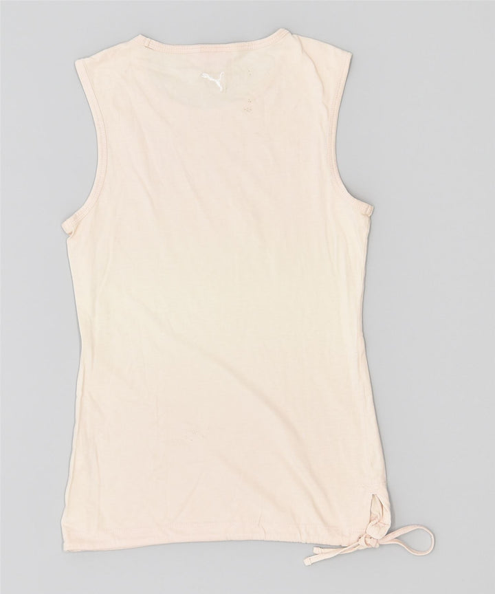 PUMA Débardeur graphique pour femme UK 10 Small Blanc cassé en coton