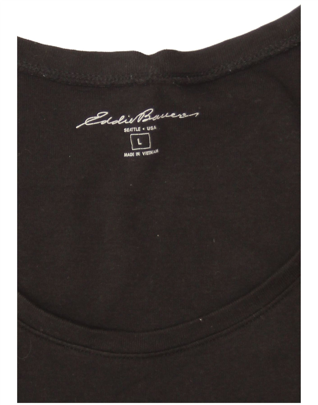 EDDIE BAUER T-Shirt Femme Top UK 16 Large Noir
