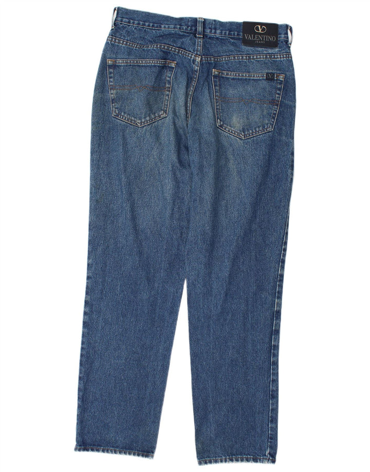 Valentino Femme Jean Droit W34 L31 Bleu Coton