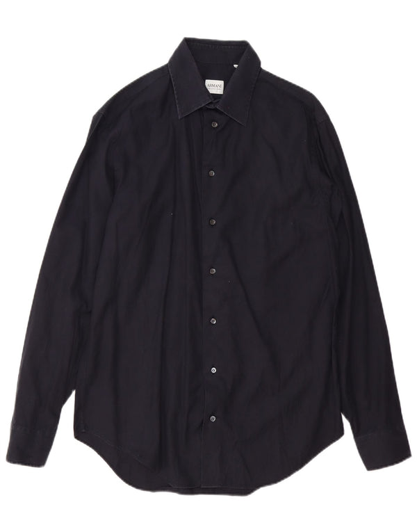 Armani Collezioni Chemise Homme Taille 39 15 1/2 Coton Bleu Marine Moyen
