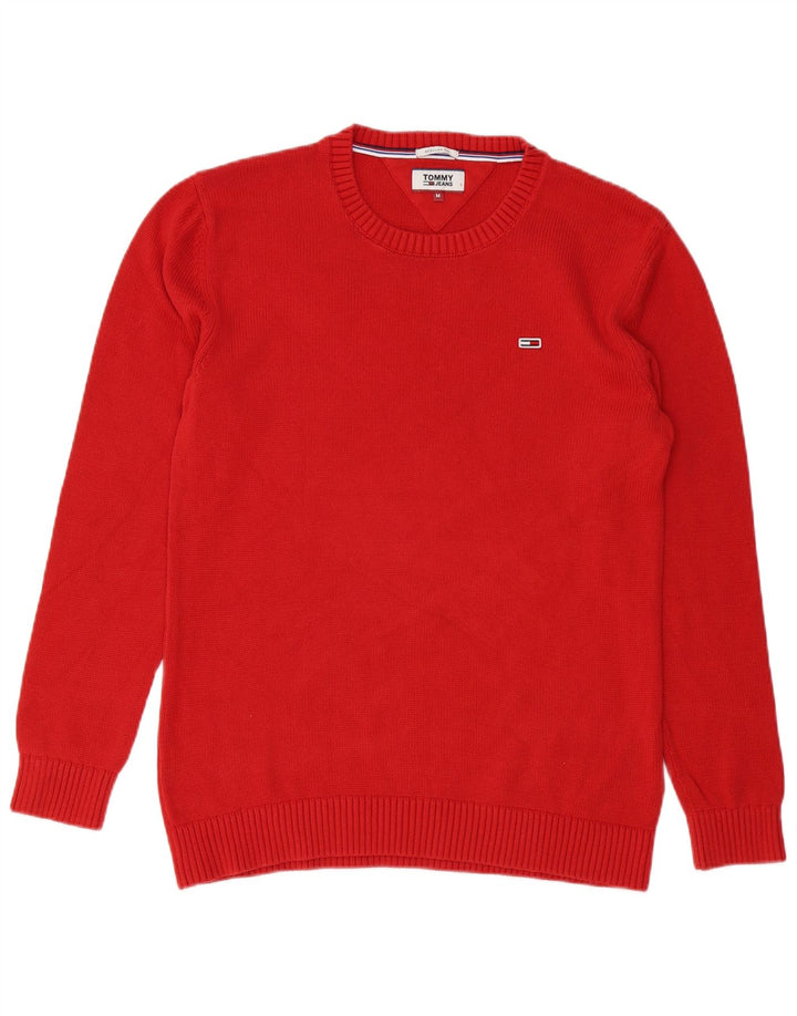 TOMMY HILFIGER Pull à col rond coupe classique pour homme en coton rouge moyen