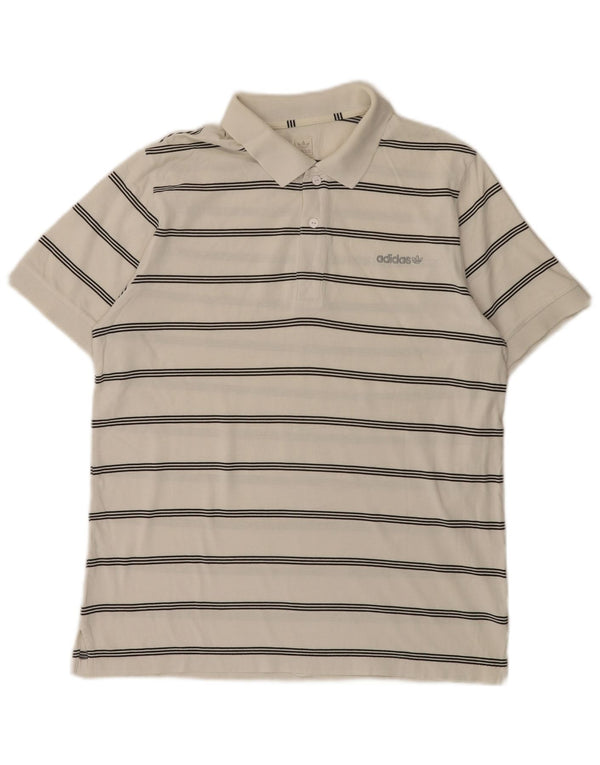 Adidas Polo Homme Rayé Blanc Moyen