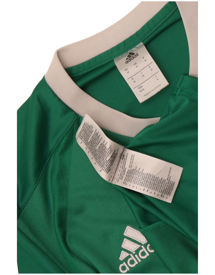 Adidas Homme Climalite Graphic T-Shirt Top Vert Moyen Rayé Polyester